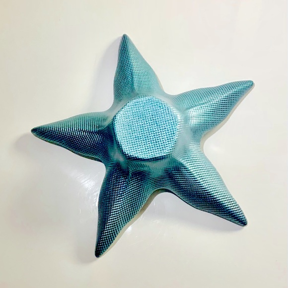 Large Vintage Akcam Turkish Decorative Art Glass Star Shaped Centerpiece Bowl - Picture 6 of 14